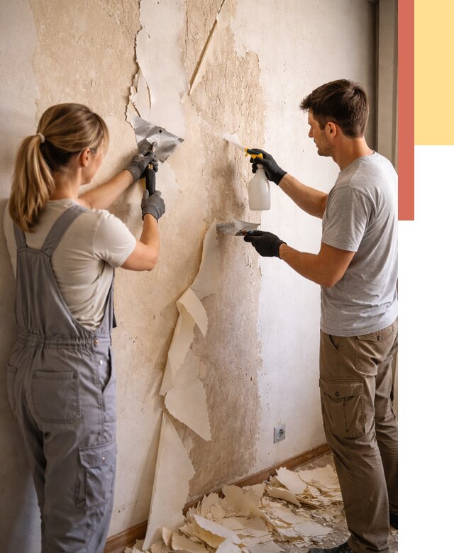 Снятие старых обоев в Норильске от 5452 руб. под ключ недорого | ОТДЕЛОЧНИК-Нрл