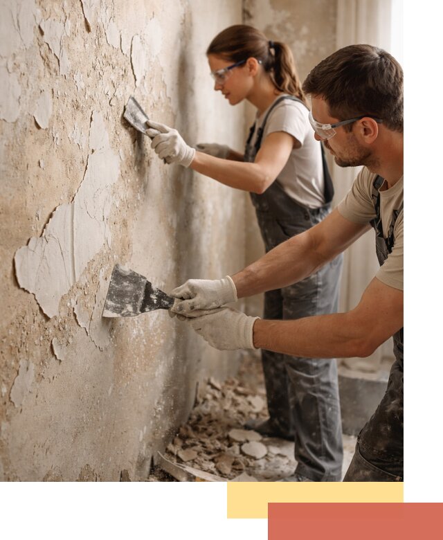 Снятие старой шпаклевки и подготовка поверхностей в Норильске