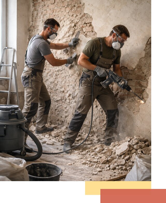 Демонтаж штукатурки со стен в Норильске быстро и аккуратно