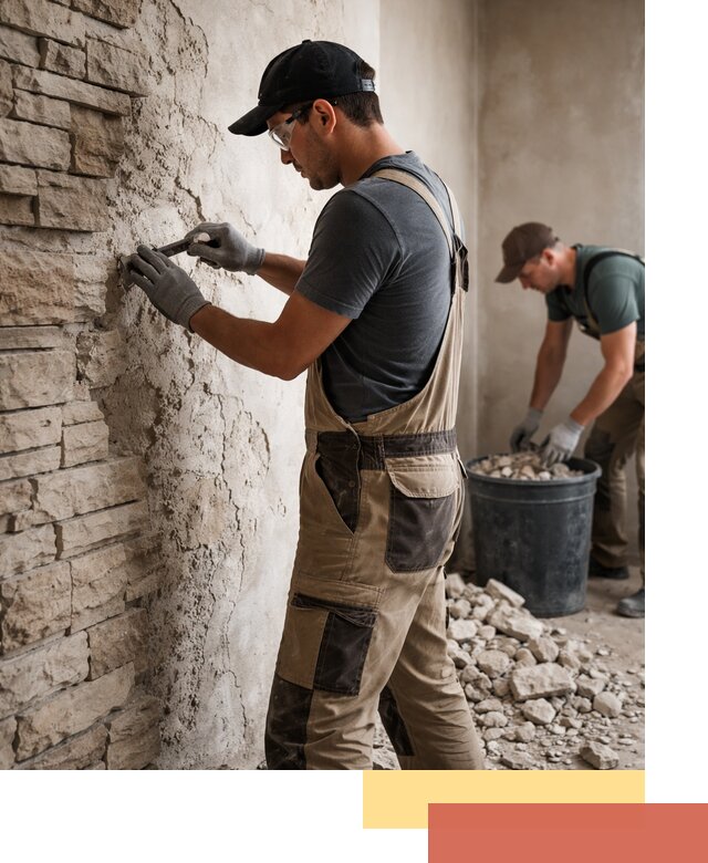 Демонтаж декоративного камня в Норильске профессионально и безопасно