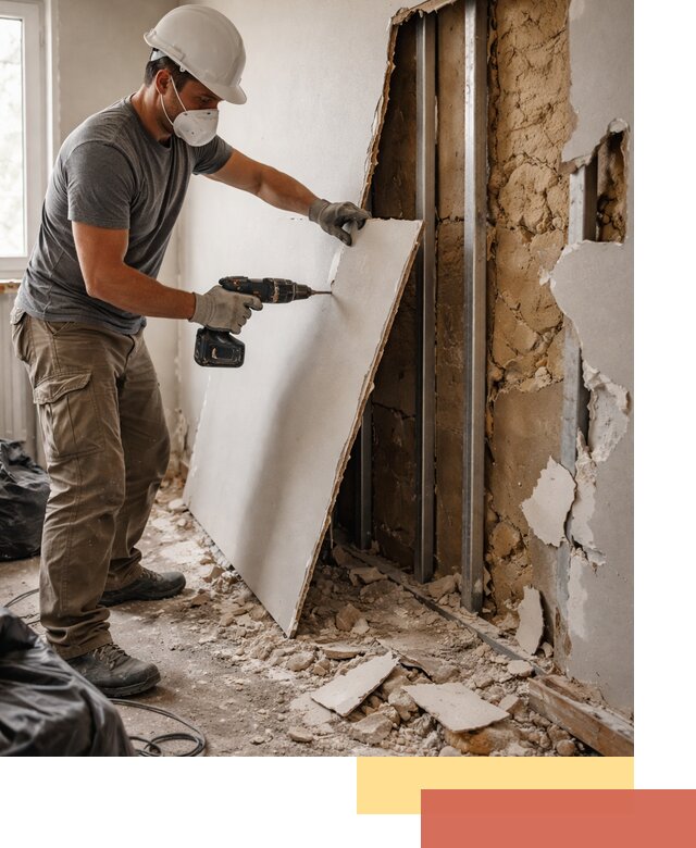 Демонтаж гипсокартона со стен в Норильске качественно и быстро