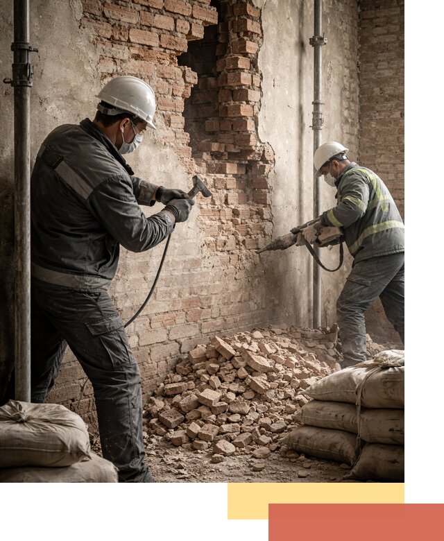 Демонтаж кирпичных стен в Норильске быстро и безопасно