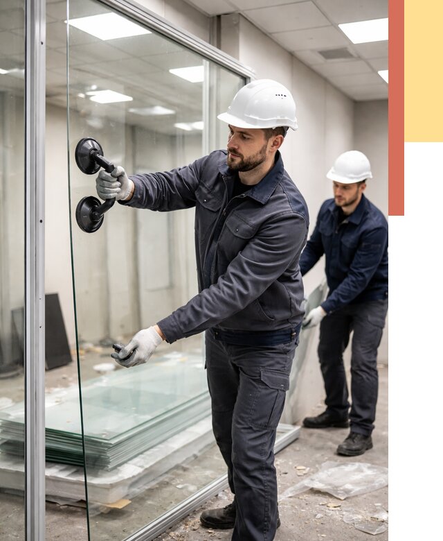 Демонтаж стеклянных перегородок в Норильске от 3323 руб. — быстро и недорого | ОТДЕЛОЧНИК-Нрл