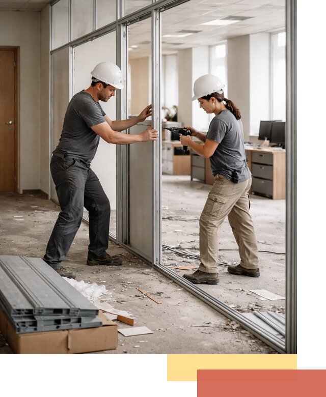 Демонтаж алюминиевых перегородок в Норильске быстро и аккуратно