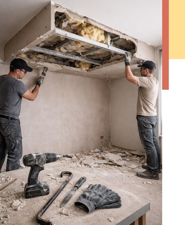 Демонтаж короба из гипсокартона в Норильске от 1579 руб. — быстро и недорого | ОТДЕЛОЧНИК-Нрл