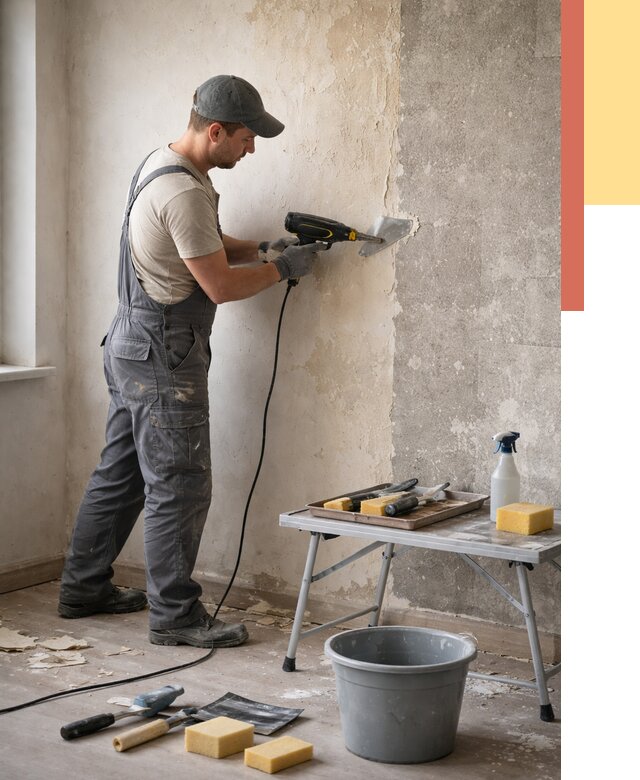 Очистка стен от клея в Норильске от 1921 руб. — снятие и удаление клея со стен | ОТДЕЛОЧНИК-Нрл