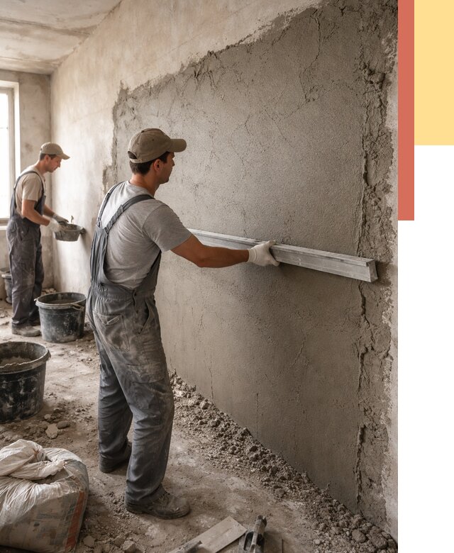 Цементная штукатурка стен в Норильске от 4673 руб/м2 — быстро и недорого | ОТДЕЛОЧНИК-Нрл