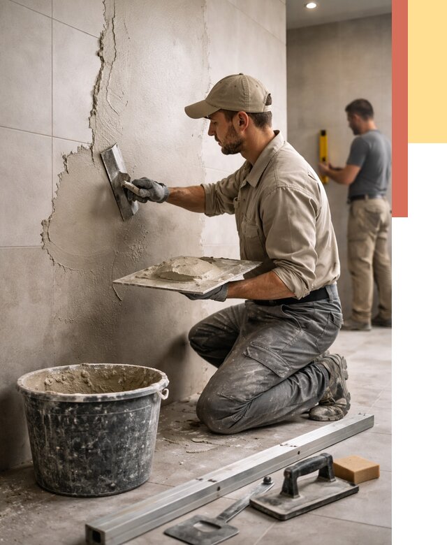 Штукатурка стен в ванной в Норильске от 4673 руб./м² — выравнивание под ключ | ОТДЕЛОЧНИК-Нрл