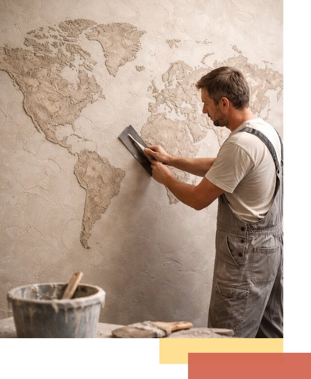 Декоративная штукатурка «Карта мира» под ключ в Норильске