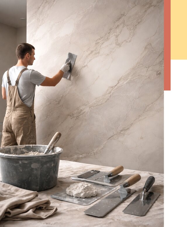 Декоративная штукатурка под мрамор в Норильске от 2908 руб./м² — быстро и недорого | ОТДЕЛОЧНИК-Нрл