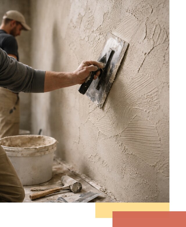 Фактурная штукатурка стен в Норильске — монтаж, отделка, реставрация