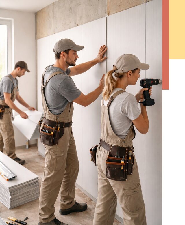 Монтаж ПВХ панелей на стены в Норильске от 467 руб/м2 — быстро и недорого | ОТДЕЛОЧНИК-Нрл