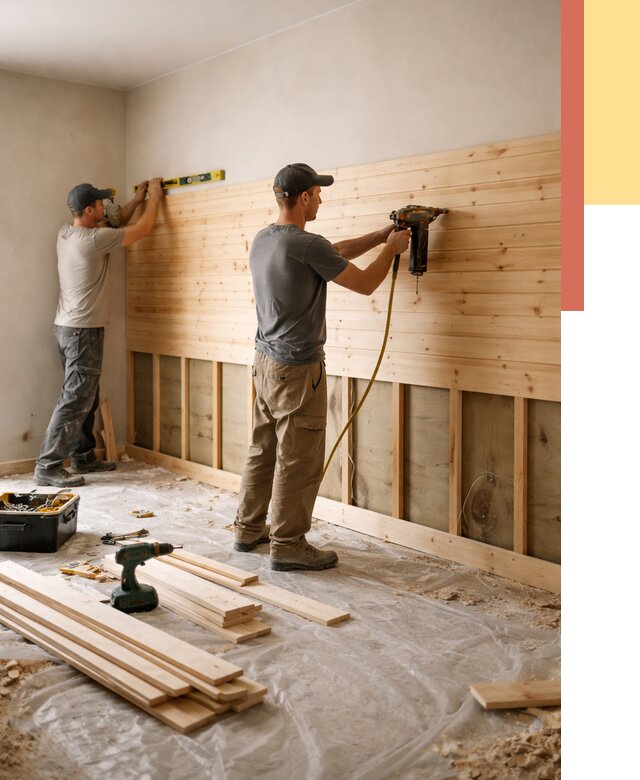 Монтаж деревянной вагонки на стены в Норильске от 7789 руб. | Услуги монтажа вагонки | ОТДЕЛОЧНИК-Нрл