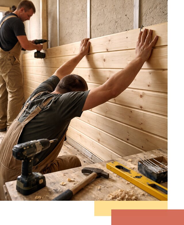 Монтаж деревянной вагонки на стены в Норильске быстро и качественно