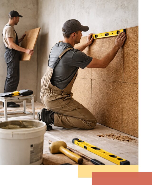 Монтаж пробковых панелей на стены в Норильске быстро и качественно