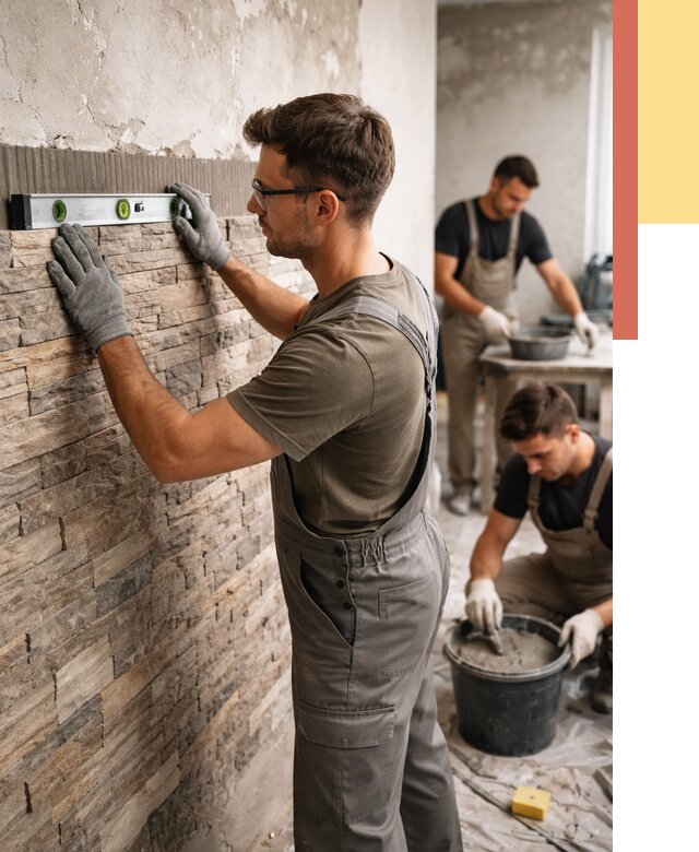 Монтаж искусственного камня в Норильске от 4673 руб. под ключ | ОТДЕЛОЧНИК-Нрл