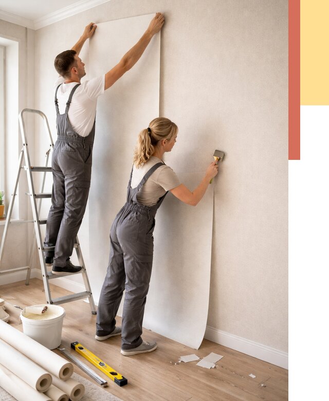 Поклейка флизелиновых обоев в Норильске от 6231 руб. | Быстро и недорого — ОТДЕЛОЧНИК-Нрл