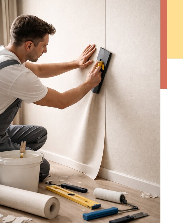 Поклейка виниловых обоев в Норильске от 4673 руб. | Быстро и недорого — ОТДЕЛОЧНИК-Нрл