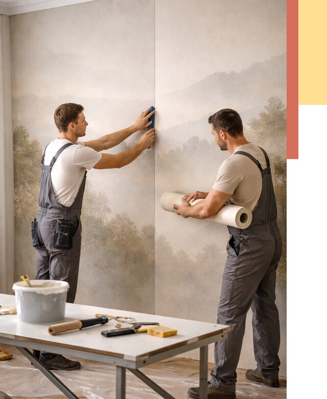 Поклейка фотообоев в Норильске от 8827 руб/м² — быстро и недорого | ОТДЕЛОЧНИК-Нрл