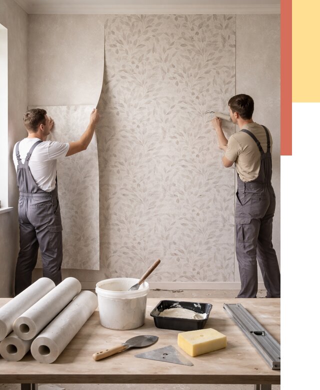 Поклейка обоев с подбором рисунка в Норильске от 3635 руб. | ОТДЕЛОЧНИК-Нрл - быстро и недорого