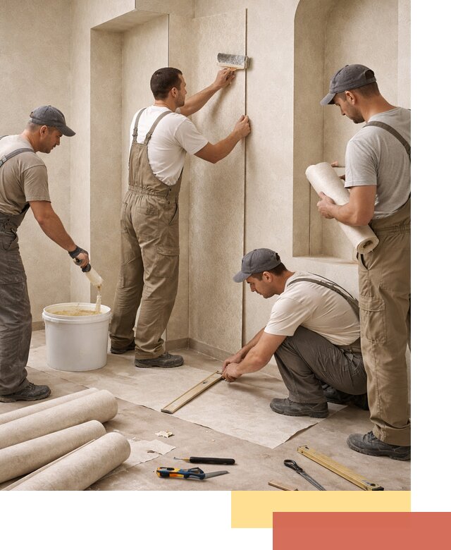 Поклейка обоев на сложные стены и неровные поверхности в Норильске