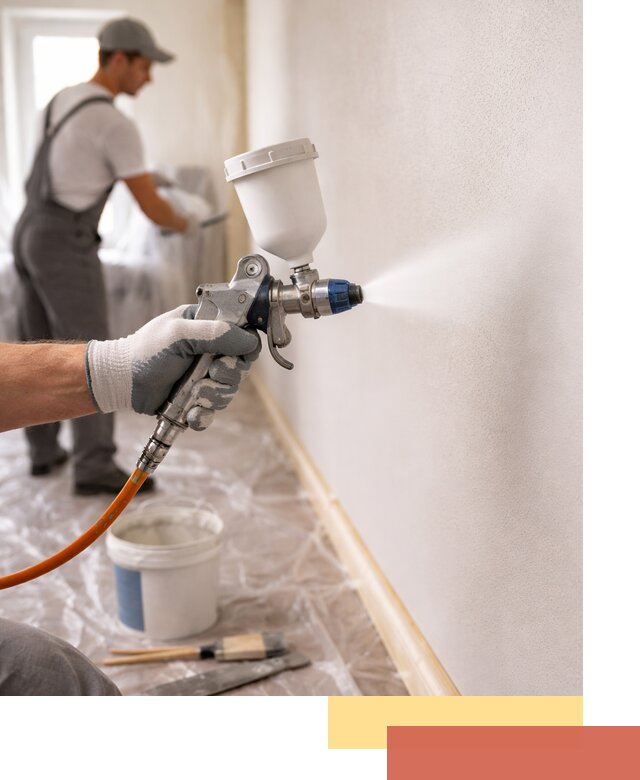 Покраска стен краскопультом в Норильске быстро и качественно