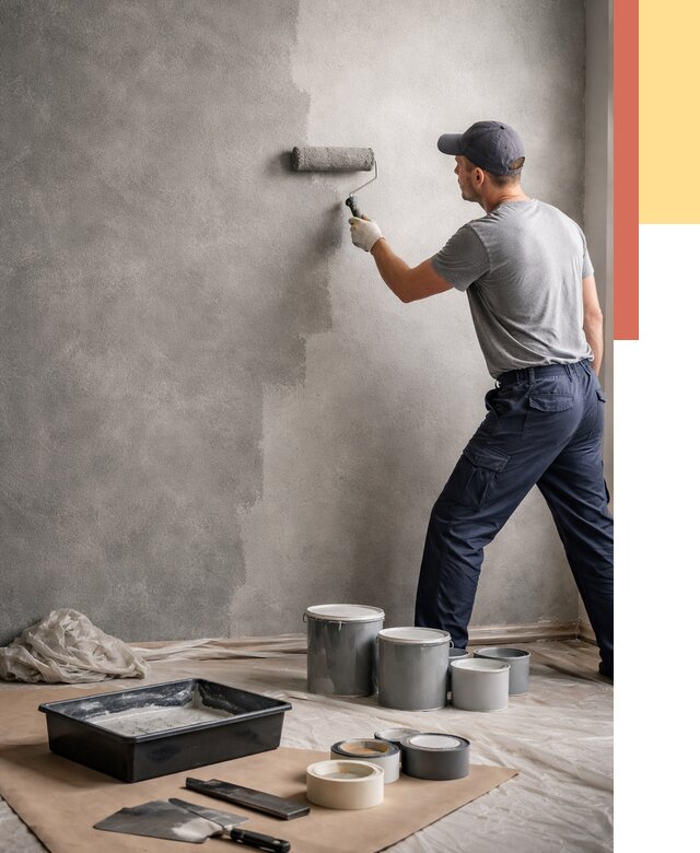 Покраска стен под бетон в Норильске от 675 руб. за м2 — быстро и недорого | ОТДЕЛОЧНИК-Нрл