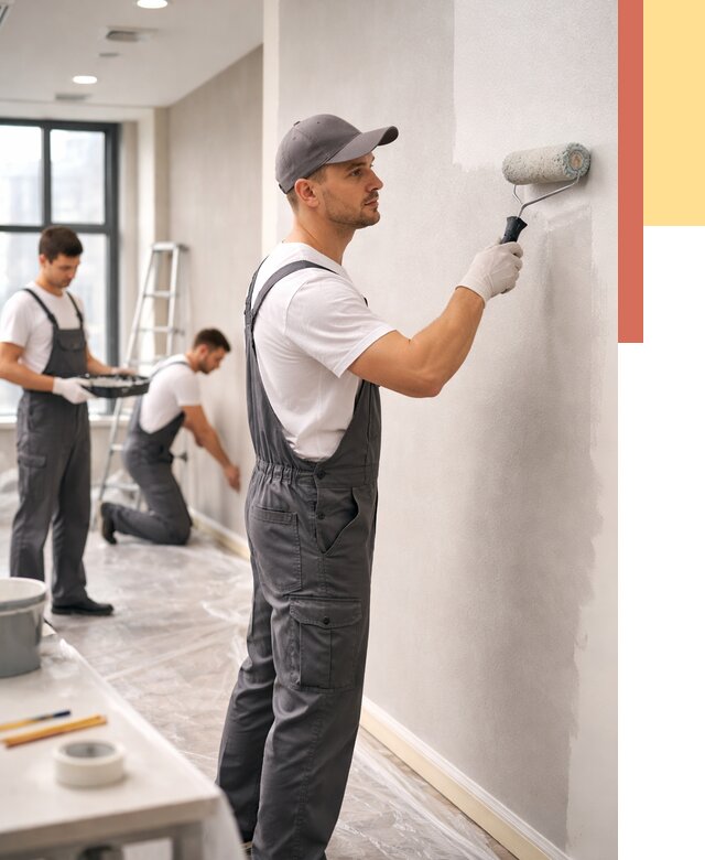 Покраска стен в офисе в Норильске от 8827 руб. — быстро и недорого | ОТДЕЛОЧНИК-Нрл