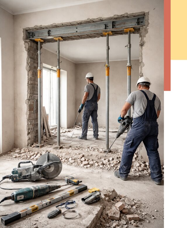 Прорезка проема в стене в Норильске от 4673 руб. — быстро и недорого | ОТДЕЛОЧНИК-Нрл