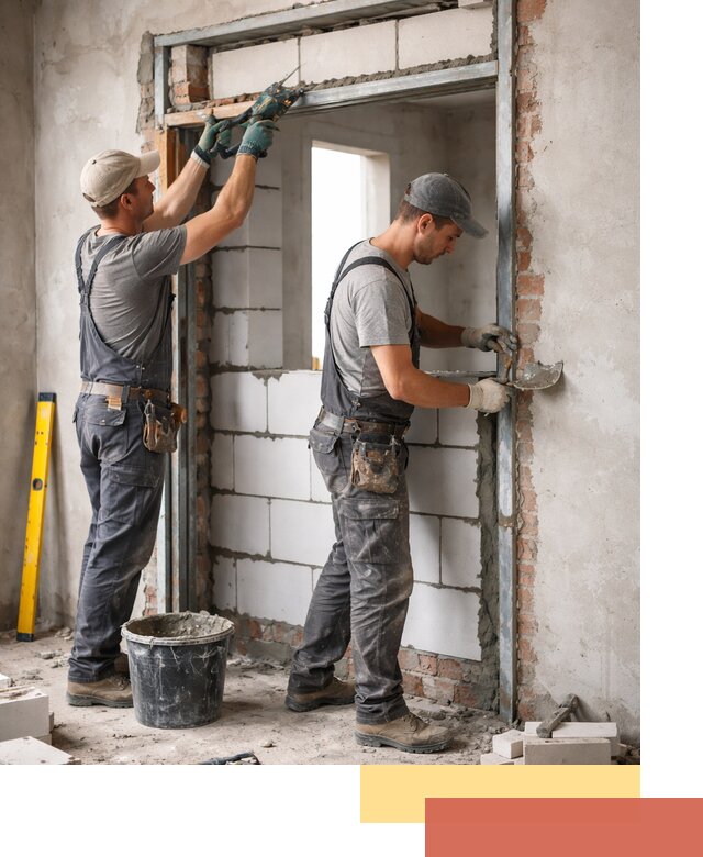 Закладка дверного проема под ключ в Норильске: демонтаж, монтаж, отделка