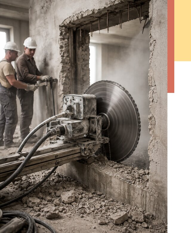 Алмазная резка проемов в Норильске от 4673 руб. быстро и недорого | ОТДЕЛОЧНИК-Нрл