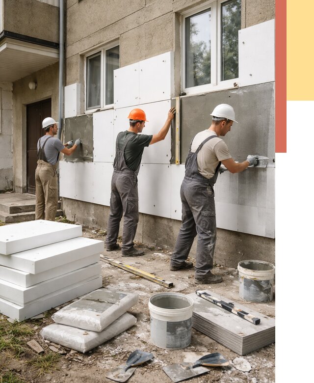 Утепление стен пенопластом в Норильске от 1817 руб. — недорого и под ключ | ОТДЕЛОЧНИК-Нрл