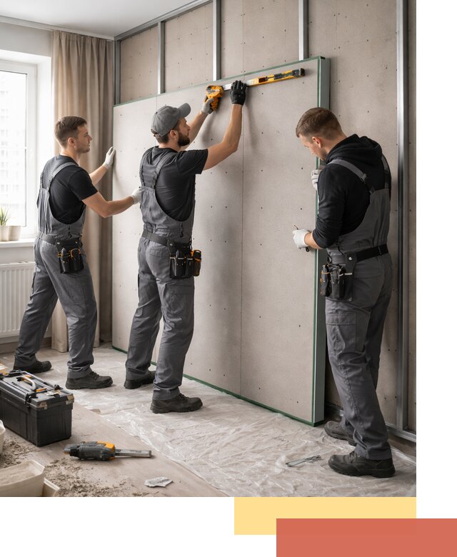 Шумоизоляция стен панелями ЗИПС в Норильске для жилых и коммерческих помещений