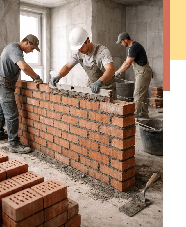 Кладка перегородок из кирпича в Норильске от 3635 руб. за м² | ОТДЕЛОЧНИК-Нрл