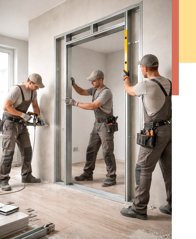 Устройство дверного проема в перегородке в Норильске от 4673 руб. под ключ | ОТДЕЛОЧНИК-Нрл