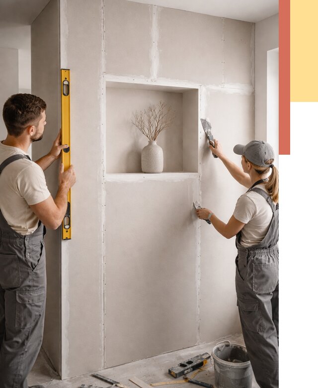 Перегородка из гипсокартона с нишей в Норильске от 3375 руб. под ключ | ОТДЕЛОЧНИК-Нрл