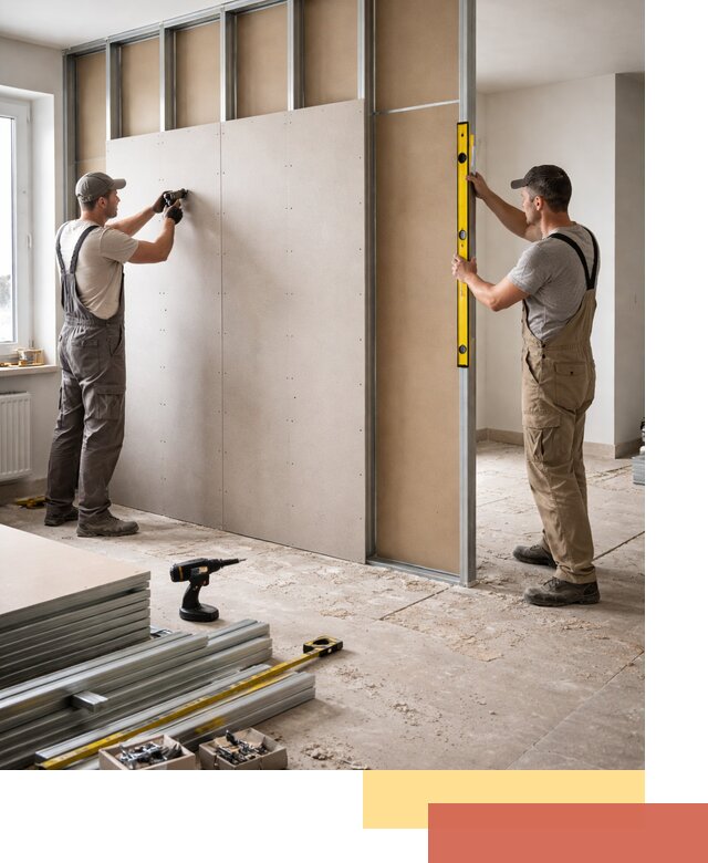 Зонирующая перегородка из гипсокартона под ключ в Норильске