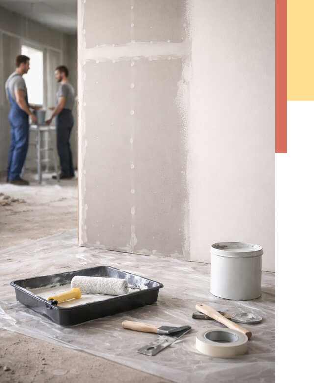 Покраска перегородок из гипсокартона в Норильске от 4673 руб. под ключ | ОТДЕЛОЧНИК-Нрл