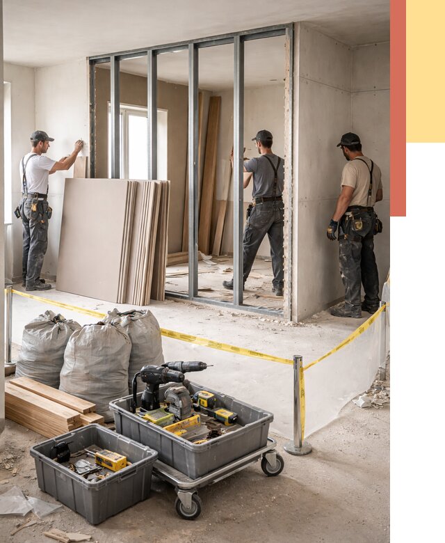 Перенос гипсокартонной перегородки в Норильске под ключ от 4673 руб. | Демонтаж и монтаж – ОТДЕЛОЧНИК-Нрл