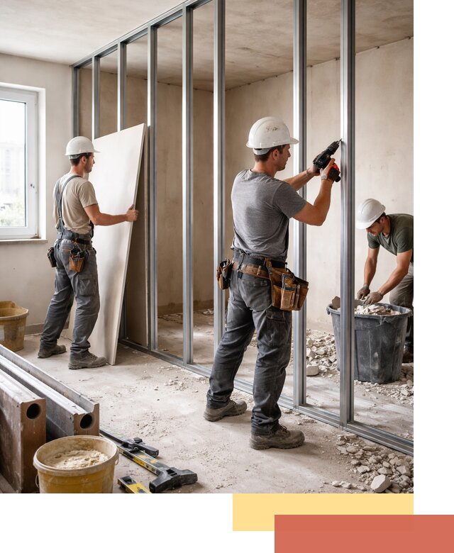 Перенос гипсокартонной перегородки в Норильске профессионально и быстро