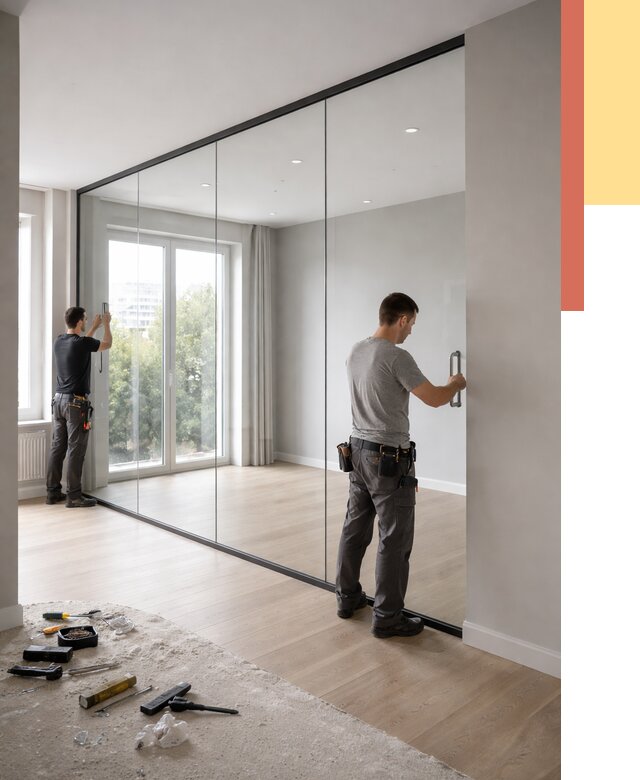 Изготовление стеклянных перегородок в Норильске от 12825 руб. под ключ | ОТДЕЛОЧНИК-Нрл