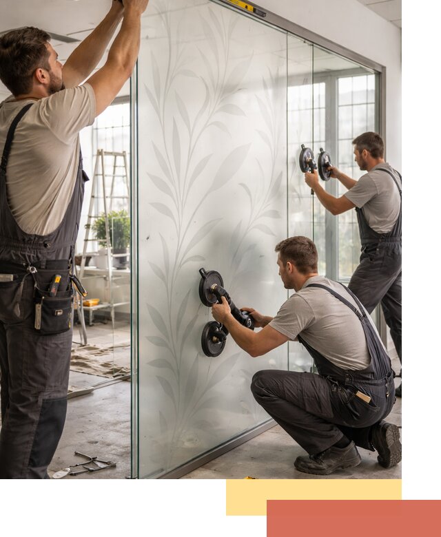 Стеклянные перегородки с рисунком на заказ в Норильске