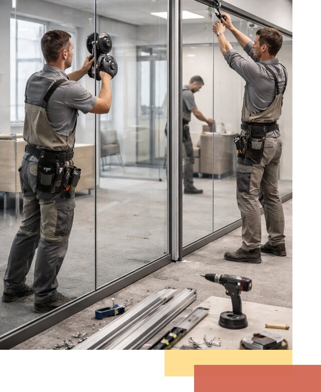 Стеклянные офисные перегородки под ключ в Норильске