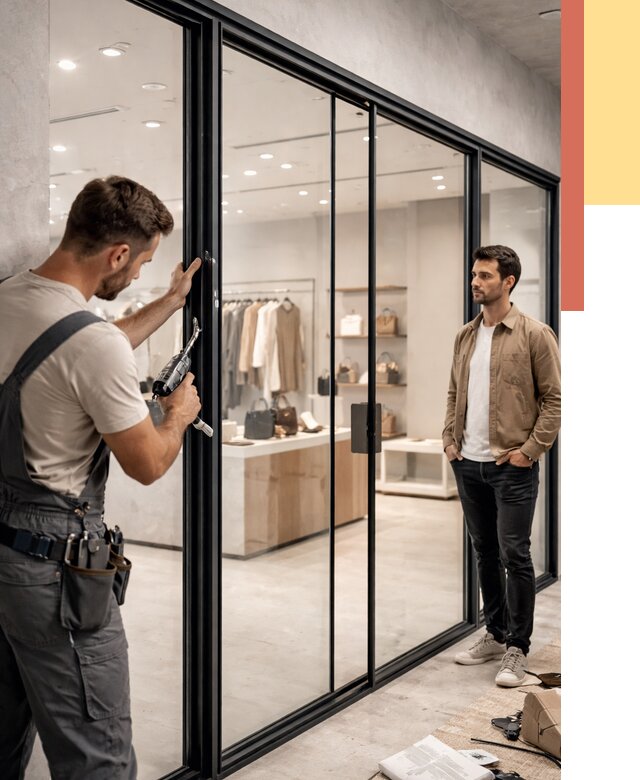 Стеклянные перегородки для магазинов в Норильске от 8516 руб. под ключ | ОТДЕЛОЧНИК-Нрл