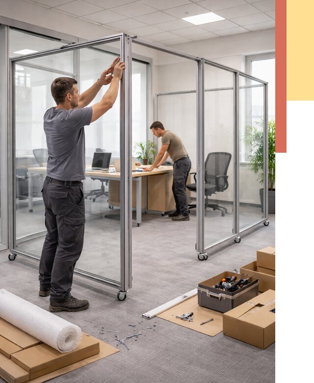 Мобильные офисные перегородки в Норильске от 12981 руб. — установка под ключ | ОТДЕЛОЧНИК-Нрл