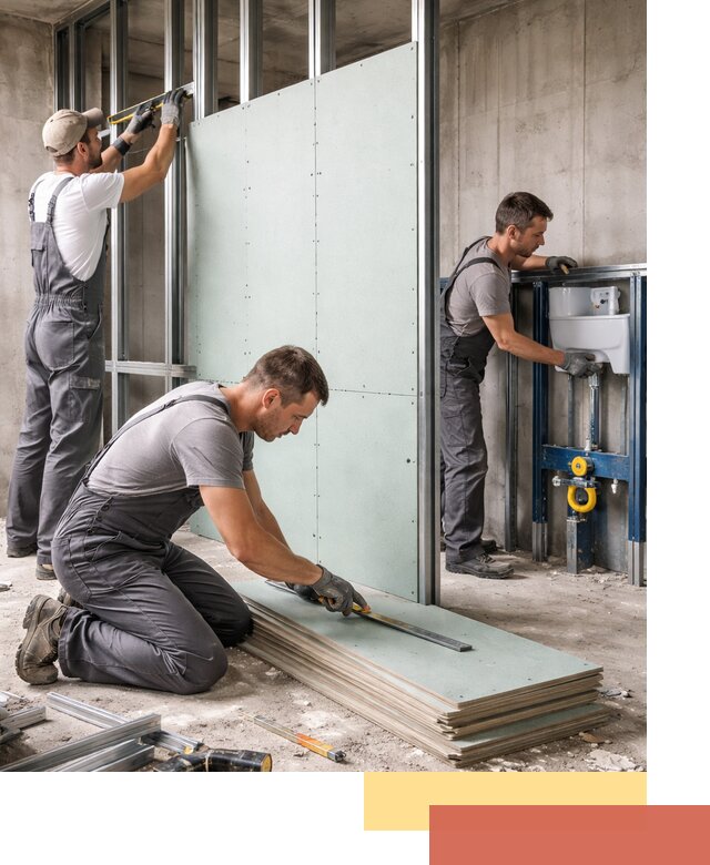 Монтаж и ремонт сантехнических перегородок в Норильске