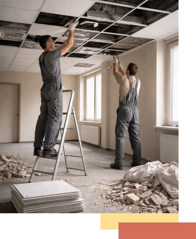 Демонтаж потолков Армстронг профессионально в Норильске