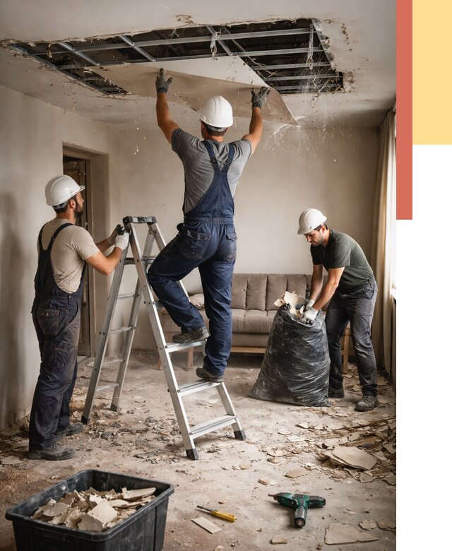 Демонтаж гипсокартонного потолка в Норильске от 436 руб. за м2 — ОТДЕЛОЧНИК-Нрл