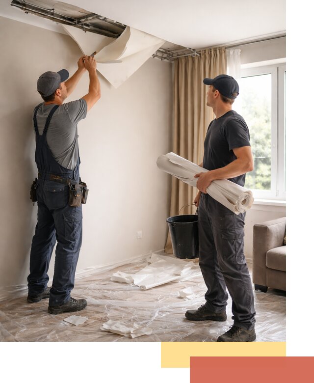 Демонтаж натяжного потолка в Норильске быстро и аккуратно