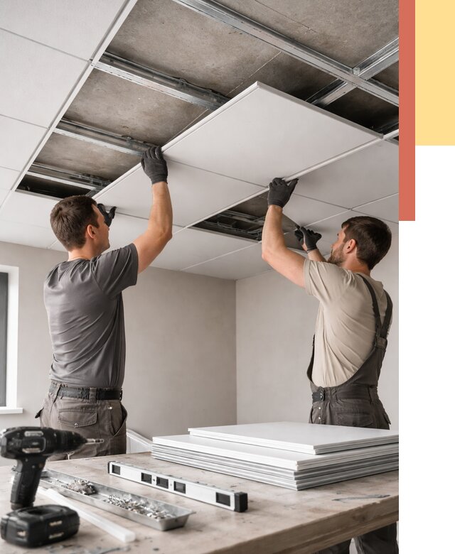 Монтаж кассетного потолка в Норильске от 4673 руб/м2 — установка и сборка | ОТДЕЛОЧНИК-Нрл